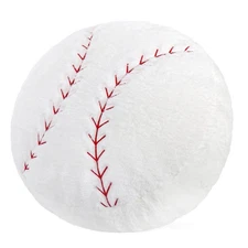 Fluffy 18in Baseball Pillow - Soft Plush Toy for Kids, Room Decor, Gifts