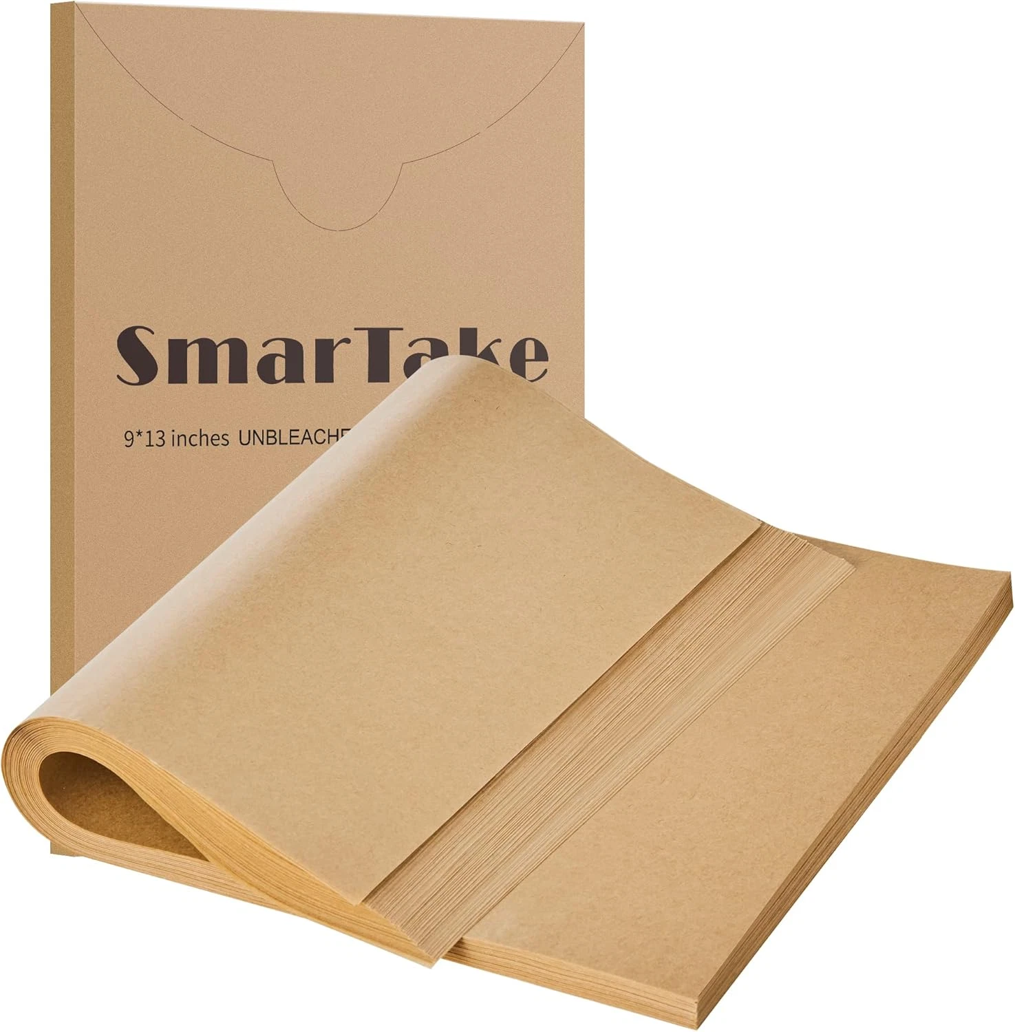 SMARTAKE 200 Pcs Parchment Paper Baking Sheets, 9X13 Inches Non-Stick Precut
