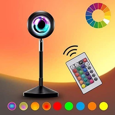 TriLine Sonnenuntergang Lampe, 16 Farben Sonnenuntergang Projektion Nachtlicht, USB Stimmung Regenbogen