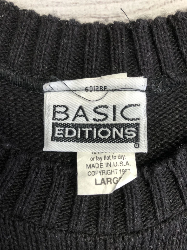 Suéter masculino vintage edição básica listrado grande manga curta pulôver anos 90 EUA - Imagem 2 de 4