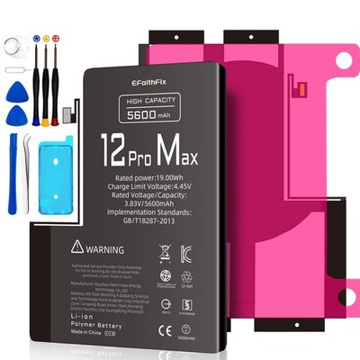5460mAh Akku für iPhone 12 Pro Max Ersatz Battery Super Kapazität 0- Ladezyklen