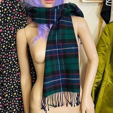Vintage 1980s Clans of Scotland Virgin Wool Plaid Scarf