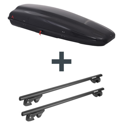 Dachbox G3 Arjes 480 + Dachträger Menabo Sherman für Audi A4 Allroad 8WH/B9 Top