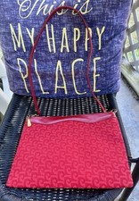 Vintage Pierre Cardin Red Jacquard Leather Shoulder/Clutch Purse 70 s Rare