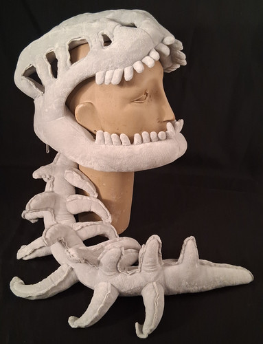 Dinosaur Skeleton Plush Costume, Halloween, Party Hat Youth size