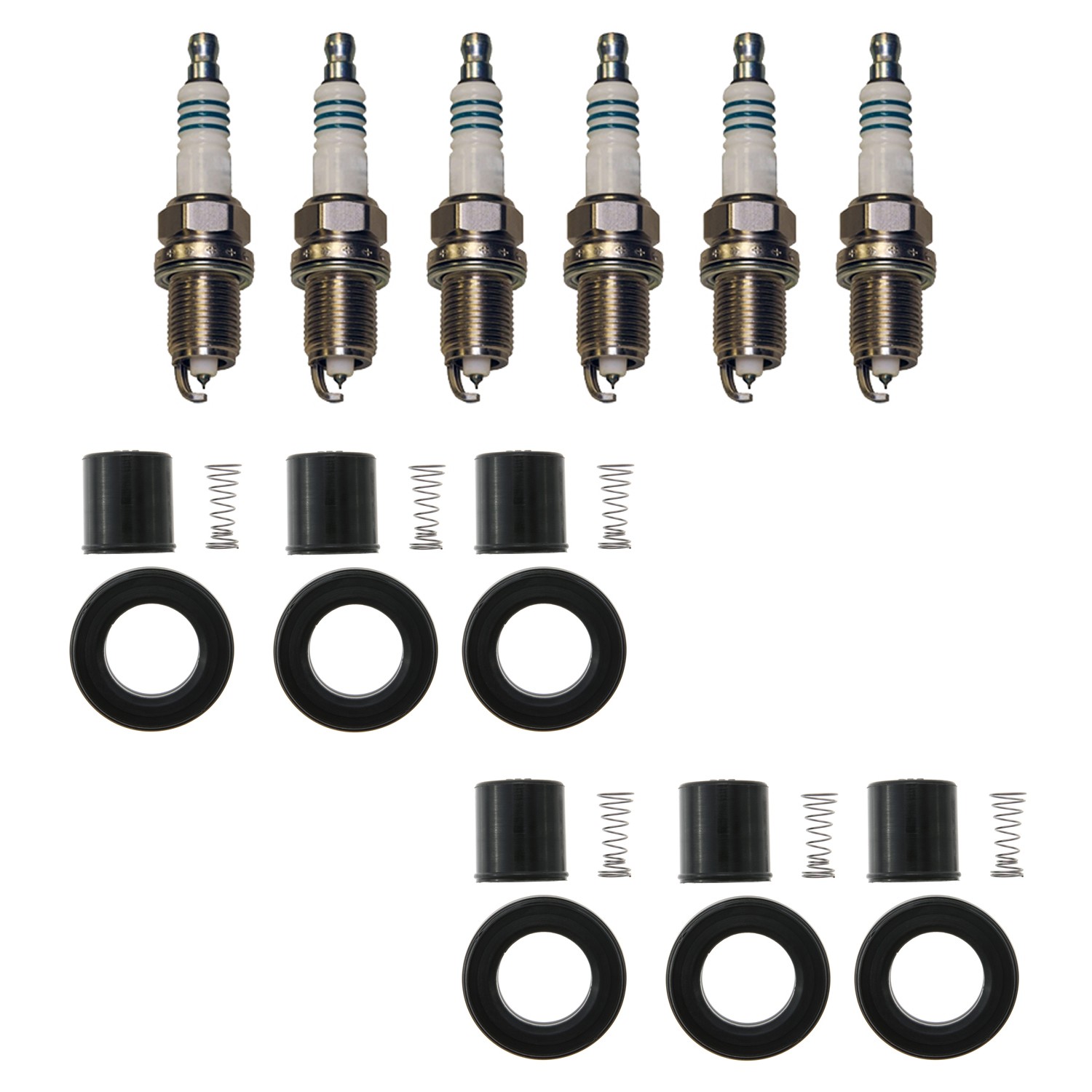 Denso 6 Iridium Spark Plugs  NGK 6 Coil Boot Kit for Accord CL Odyssey TL V6