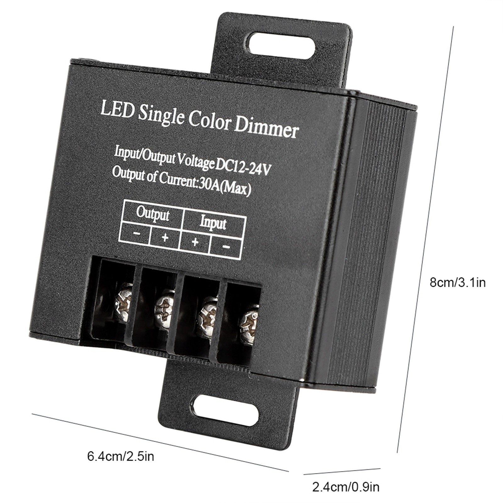 DC12‑24V 30A 720W 3 Keys RF Dimmer Wireless Remote Control Dimmer Light