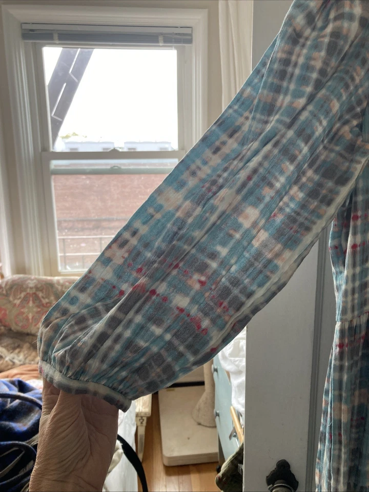 JOIE Blue NWT Maxi Dress Cotton With pockets And lined bodice Size 12 - Image 4 of 4