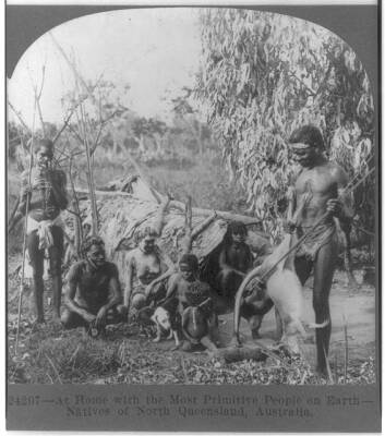 At home with the most primitive people on earth--Natives of North - Old Photo