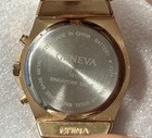 Women's Geneva Rose Gold Tone Dial Rhinestone Bezel Watch Preowned Working — photo 5