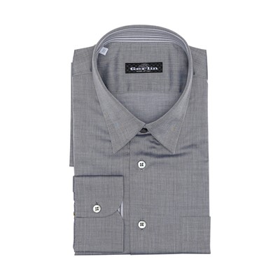 690$ ITALIAN LUXURY GERLIN Shirt Grey Fine Cotton 16 - 41 6M BIJAN