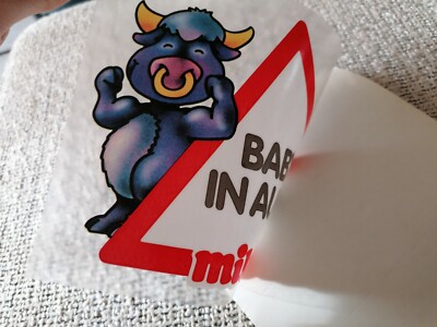 Vintage BABY ON BOARD BABY MILUPA Kids Car Safety Sticker