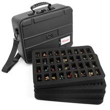 CASEMATIX 144-Slot Mini Storage Case D D Warhammer Foam Trays Lockable Travel