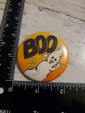 1980's Halloween Ghost "BOO To You" Collectible Pinback Button ot