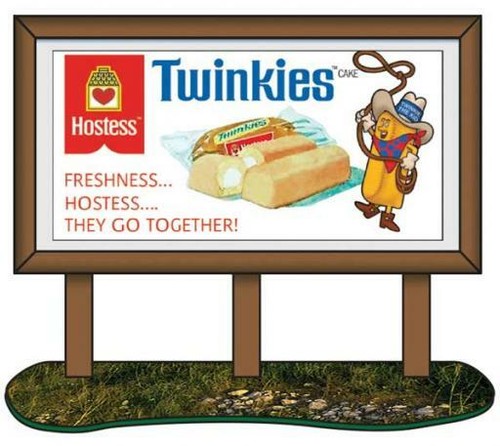 Escala HO - Valla publicitaria vintage Hostess Twinkies "construida en fábrica" CMW-20241 | Zustand: New