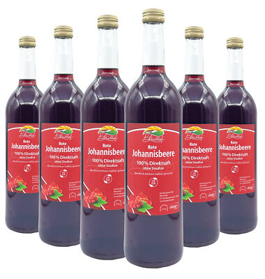 Bleichhof Roter Johannisbeersaft   100% Direktsaft, 6er Pack (6x 0,72l)