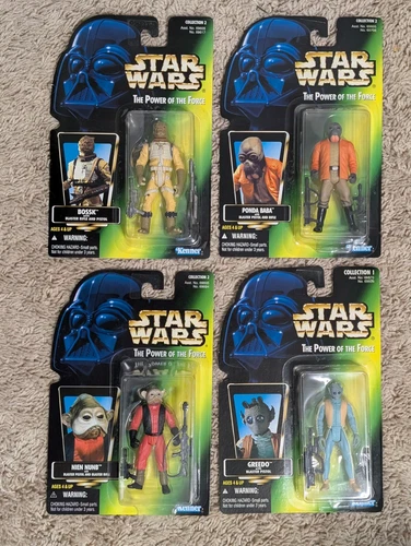 Star Wars Power of the Force Action Figure, Nien Nunb, Bossk, Greedo, Ponda Baba