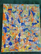 Abstract Oil and Acrylic Painting Original with Gold