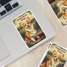 Vintage Pembroke Welsh Corgi Sticker   Durable Vinyl Sticker