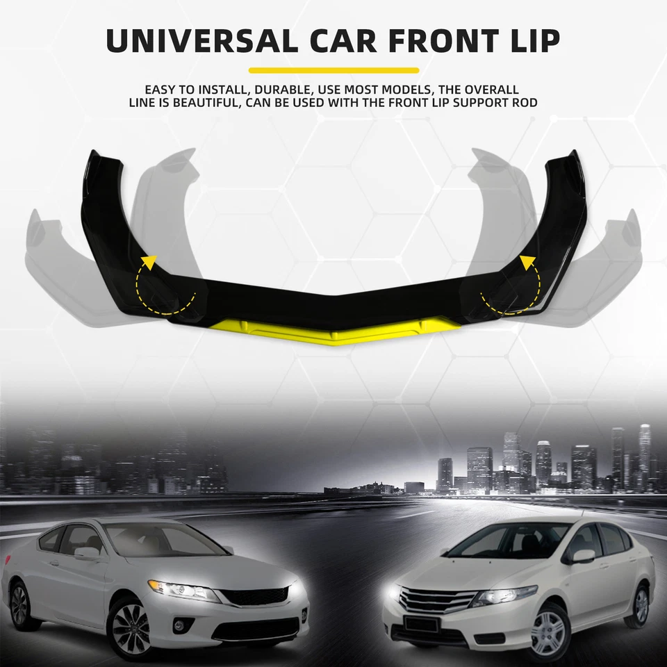 For Volvo C70 Glossy Yellow Front Bumper Splitter Spoiler Lip Body Kit Protector Foto 4 de 4