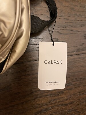 Calpak Gold Backpack, NWT NWT Calpak Luka Mini Backpack Gold Size 10.75x8.75x4.5 | eBay main image 2