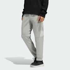 adidas Men's AEROREADY 3-Stripes Cold Weather Knit Fleece Track Pants Metal Grey