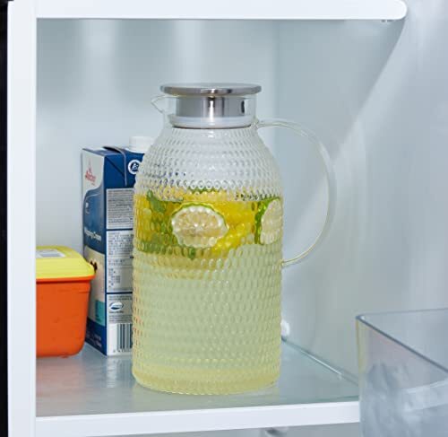 Aazon.co: Glass Pitcher With Lid and Spout, 1.8 Liter 60 oz Glass