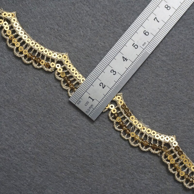 1 Pezzo Perline Oro Paillettes Coda Di Pavone Patch Pizzo Ricamo Applique Oro Metallizzato Tessuto Patch Vestito Decorato Fai Da Te Cucito Accessori - Foto 10