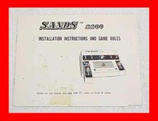 OPERATING MANUAL SANDS 2200 PONG STYLE VIDEO GAME DECK BOOKLET