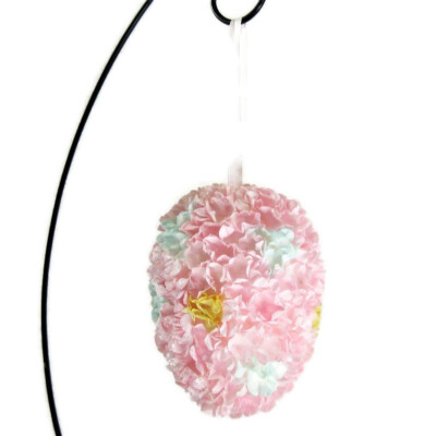Flower Texture Egg Ornament Spring Easter Pink Floral 5in