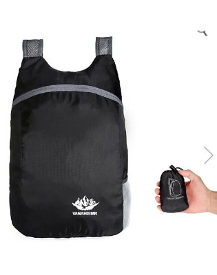 Ultraleichter faltbarer wasserdichter Rucksack schwarz | (REF 3/287)