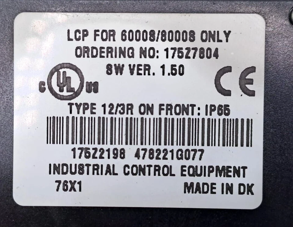 DANFOSS 175Z7804 KEYPAD CONTROL PANEL - Image 2 of 3