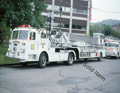 Pirsch Tiller Fire Truck Ladder Paterson Nj. Vintage Photograph Print 8.5x11''