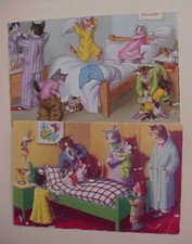 US CATS   FAMILY TIME ON 2 DIFF. PICTURE CARDS MINT