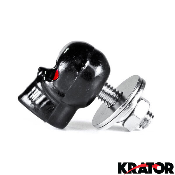 Krator Custom Black Skeleton Skull Bolt Nuts Screws 6mm Compatible With Honda VTX 1300 C R S Retro