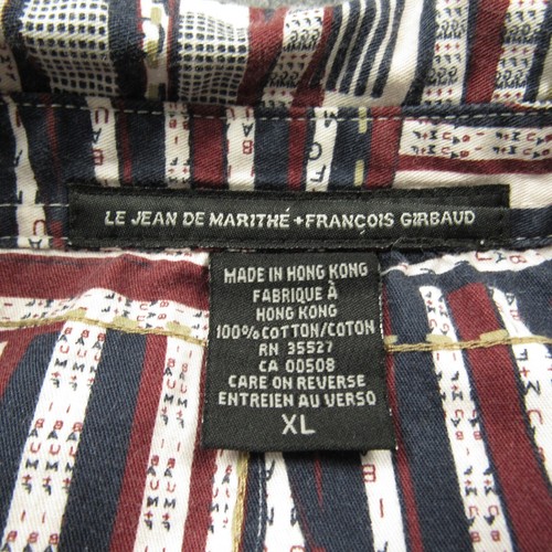 Le Jean De Marithe Francois Girbaud Hemd Herren Extra Large Rot Weiß Blau Flaggen - Bild 4 von 10