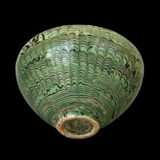 Antique Chinese Agateware Folk Kiln Porcelain Bowl Japanese Nerikomi Mossbowl