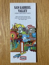 Texaco Map San Gabriel Valley California 1971 Gas Oil Advertising Street Folding