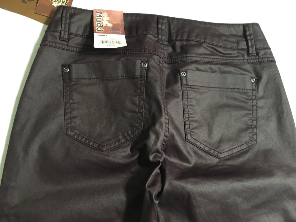 Mudd 涂层打底裤青少年尺寸 3 埃及红色紧身腿全新带标签 — 第 4/4 张图片