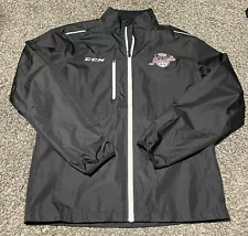 CCM Kraft Hockeyville USA Windbreaker Full Zip Jacket Black Mens Medium Pockets