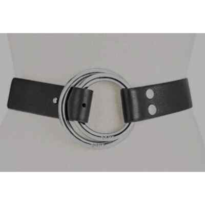 DKNY Double-Ring Pull-Back Leather Belt Black M/L NWT #165  display picture 1