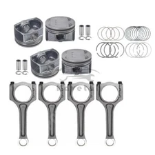 4Pcs Connecting Rods & Pistons Rings Set For Hyundai Sonata KIA G4KF 2.0L Engine