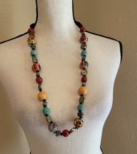 Women  s Handmade Beaded Statement Necklace Multi Color Ceramic / Resin Chunky