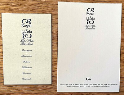 Vintage 2004 Roger de LLuria Hotel Ritz Barcelona Spain Room Info & Notepad