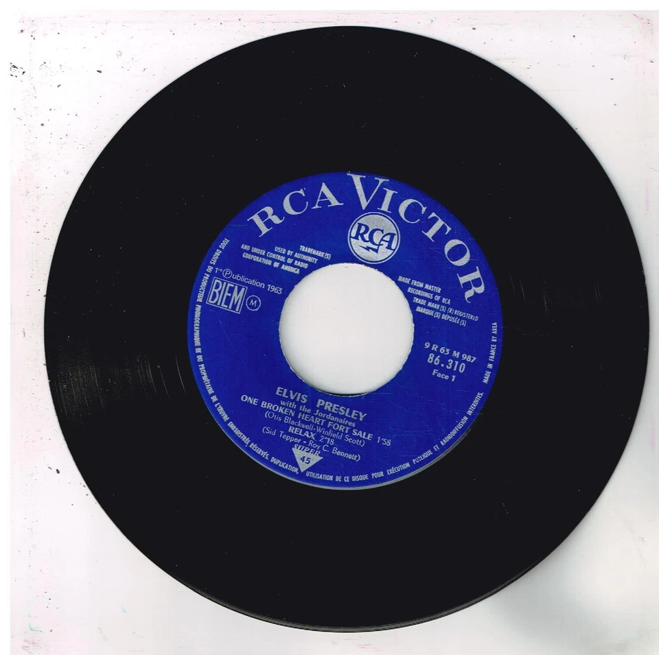 Elvis PRESLEY One broken heart for sale 7" 45 tours EP - Photo 3/4