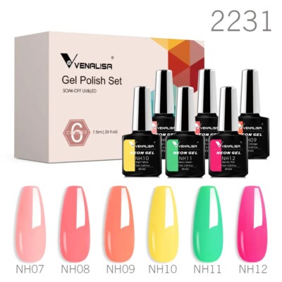 Venalisa Nagel Gel Lack Set HEMA FREE Nude Pink Color Collection Selbstnivellierend