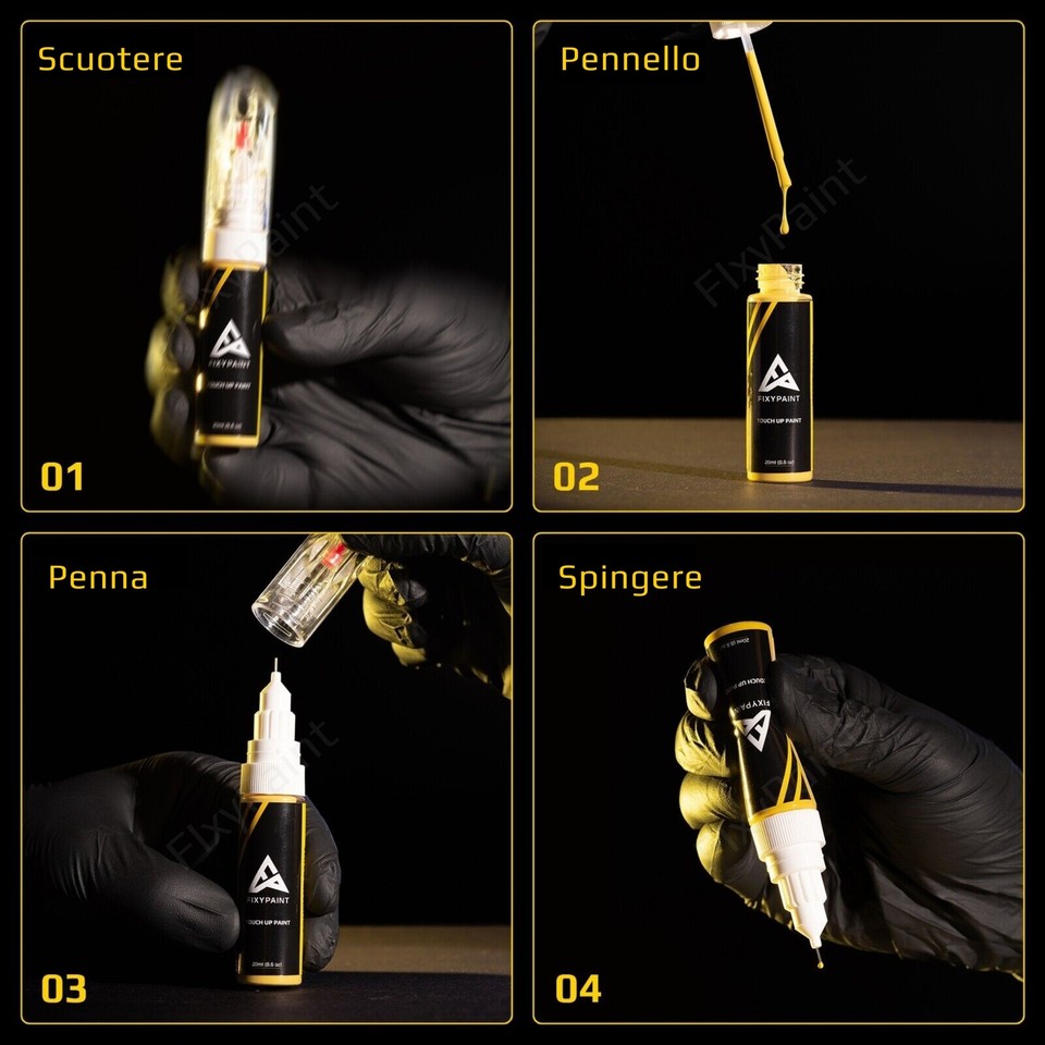 Kit Vernice Di Ritocco Mitsubishi M09 Orange Perl - Vernice Di Fondo, Base E Trasparente Con Pennello, 50ml Ciascuno - Foto 8