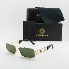 Versace VE2257 100271 Shiny Gold/Dark Green 60-16-145 Sunglasses New Authentic