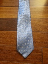 Classic Light Blue Paisley Pattern Designer Tie Imported From Italy
