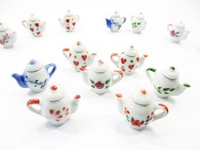 Set 7 Mixed Coffee Pot Teapot Assorted Paint Dollhouse Miniatures Ceramic 13239